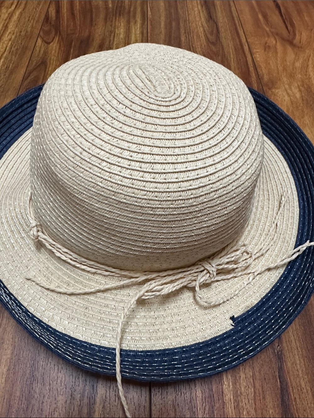 Hat Stuff Straw Sun Hat - Natural and Navy